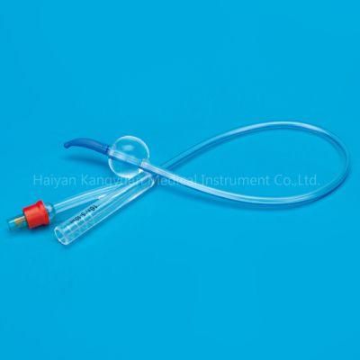 2 Way Tiemann Coude Tip All Silicone Urinary Urethral Catheter Balloon Factory