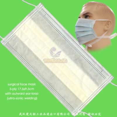 Disposable 1ply 2ply 3ply Face Mask with Head Fixation Laces