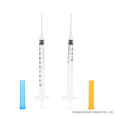 Standard Sterile Disposable Medical 1ml Luer Lock &amp; Luer Slip Syringes Vaccine Syringe