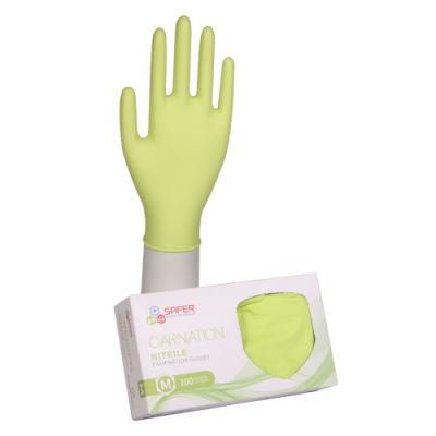 Cheap Nitrile Gloves Powder Free Disposable Medical Grade for Hospital Green