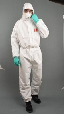 Non Sterilization Spunbond Microporous Chemical Protective Clothing with Logo Printing