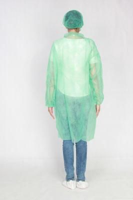 Single Use Waterproof Disposable Nonwoven Lab Coat for Doctor One Time Use Lab Coats