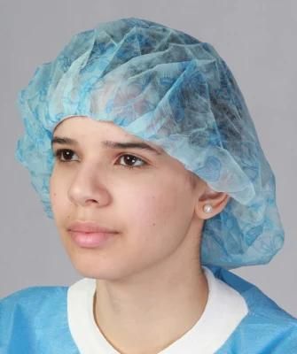 Round Bouffant Cap Disposable Surgical Cap PP SMS White Blue Green