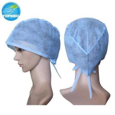 Nonwoven Doctor Cap with Ties, SMS Doctor Cap Machine Made