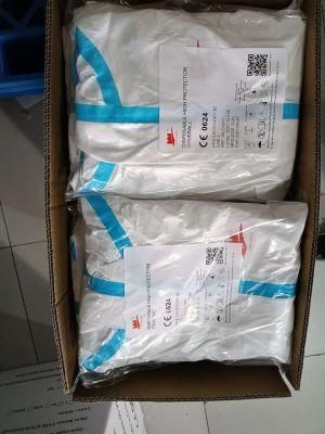 Light Weight Microporous Coverall Disposable Coverall Gown for Adults with Elasticated Hood and Tape Seam