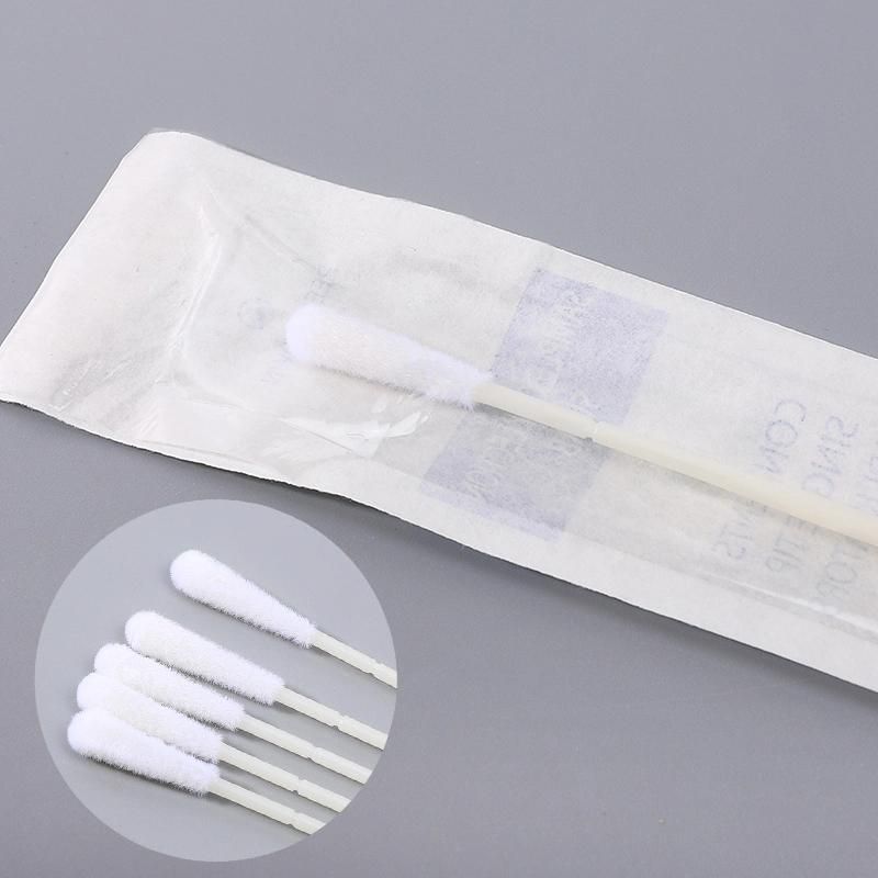 Fast Shipping Sterile Nasopharyngeal Nasal Flock Swab with Plastic Stick