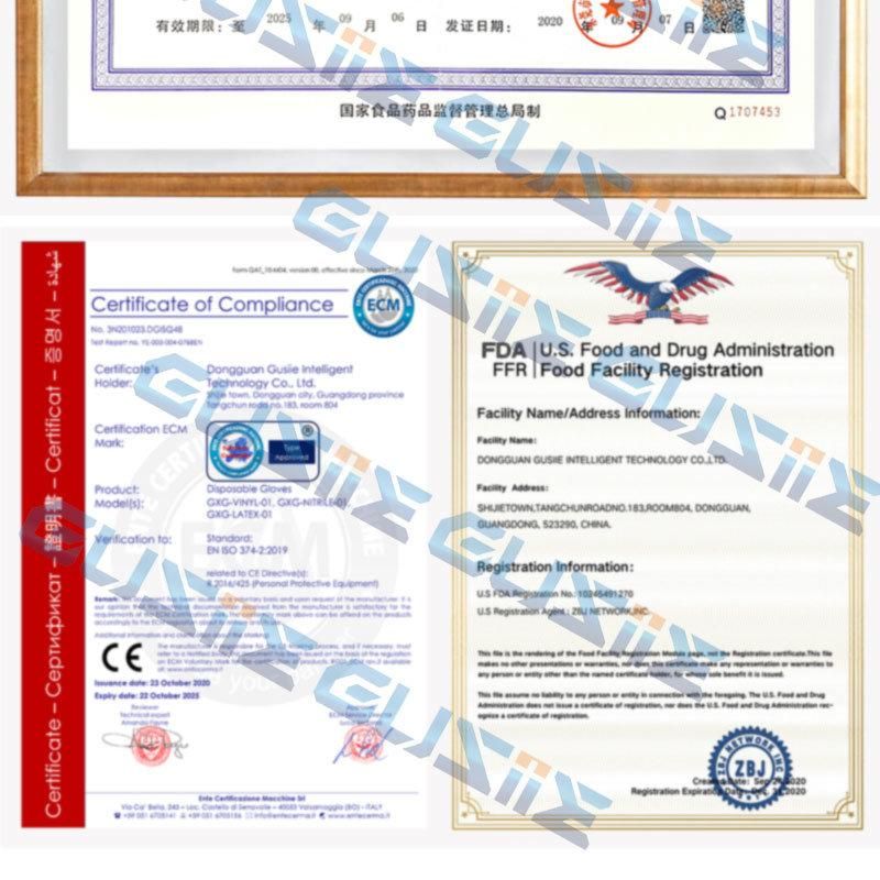 Disposable Examination Nitrile/Latex/Vinyl Gloves 100% L/C Sign with Factory