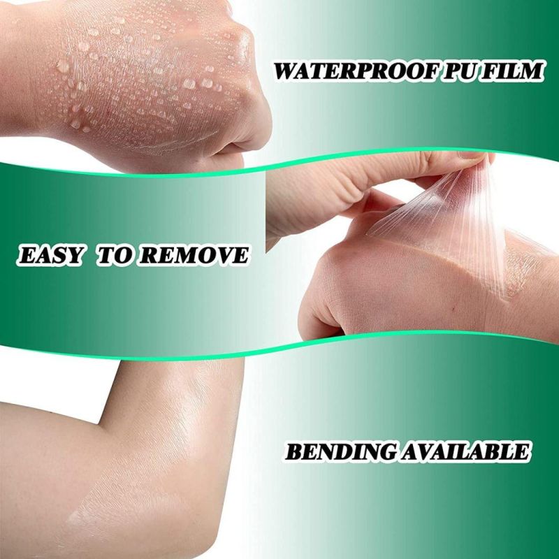Transparent Stretch Adhesive Bandage Waterproof Transparent Film Dressing Bandages 4 X 4 Inches