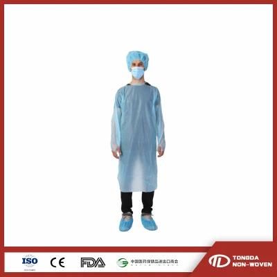 Disposable CPE Non Woven Lsolation Gown with Thumb Loop