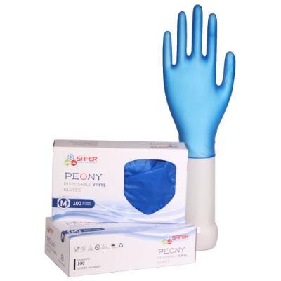Disposable Vinyl Gloves Powder Free Blue Food Grade with High Quality