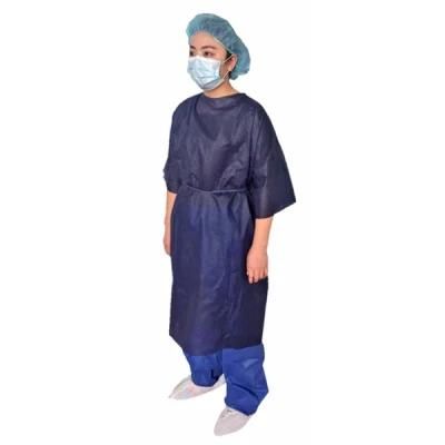 Disposable Hospital Non Woven Dark Blue Patient Gown SMS PP Surgical