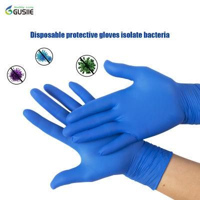 Factory Price Disposable Medical Examination Powder Free Industrial Grade Gloves Blue Fingers White/Blue Nitrile Gloves