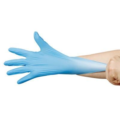 Wholesale Blue Powder Free Nitrile Gloves with High Quality Household Disposable Nitrile Gloves