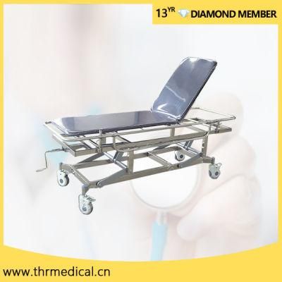 Stainless Steel Height Adjustable Transportation Trolley (THR-E-5)