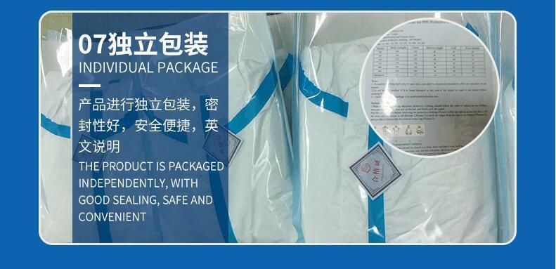 Rested in Protection Suit for Use Protection Suits, PE Protection Film Bata Descartabl Medica with Boot Cover Fato Protekao
