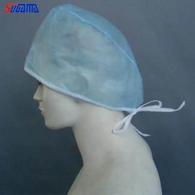 Wholesale Medical Supply Disposable Non-Woven Surgical Doctor Cap with Tie up