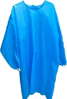 Disposable PP+PE45GSM AAMI PB70 Level3/En13795 Blue Reflective Tape Surgical Gown