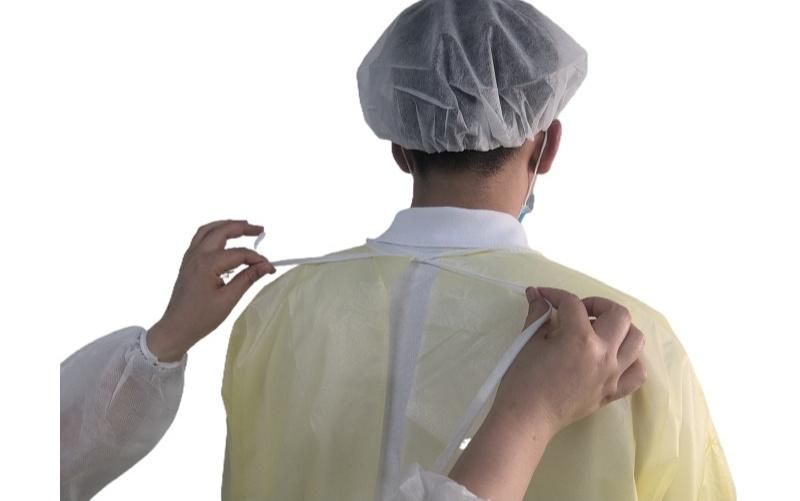 Guardwear OEM ODM PE Non Woven Long Sleeve Coverall Clothes Surgical Gown Level 3 Disposable Isolation Gowns