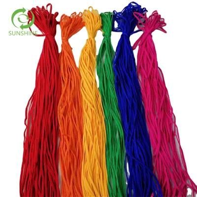 Good Quality Various Colors of Round and Flat Nonwoven Fabric Earloop Elastic Earloop