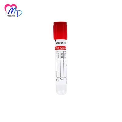 Medical Device Disposable Orange Cap Clot Activator Vacuum Blood Collection Tube