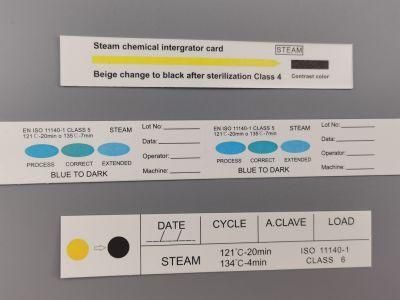 Autoclave Steam Sterilization Indicator Strip Card Class 6 for Medical Devices