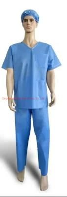 Disposable Hospital Medical Gown SMS Surgical Gown with Knit Cuff FDA CE Pppe
