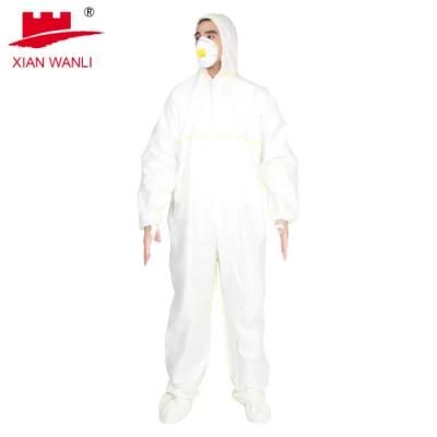 Type5/6 Waterproof Anti-Static Microporous Disposable Taped Non Woven Safety Protective Clothing Anti Bateria Microporous Film Coverall