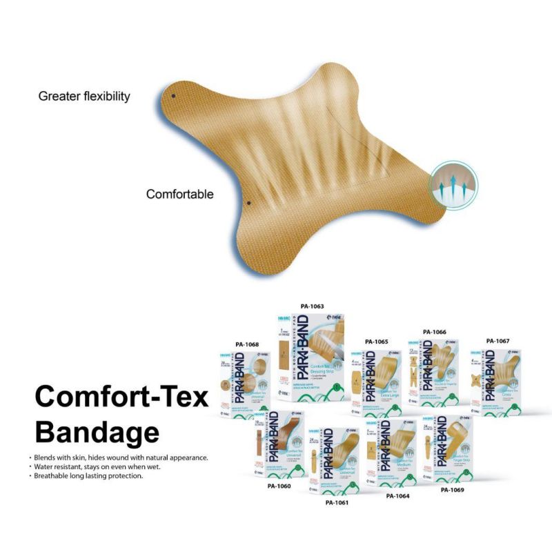 Comfort Tex Skin Tone Color Flex Hydro Seal Flexible Fabric Hermes Fingertip First Aid Medical Adhesive Wound Band Aid Bandage Plaster Blister