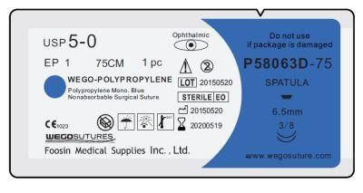 Polypropylene Surgical Sutures with Double Small Needles