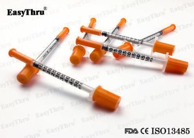 Medical Equipment Supply Sterile Colored Disposable 1ml Insulin Syringe