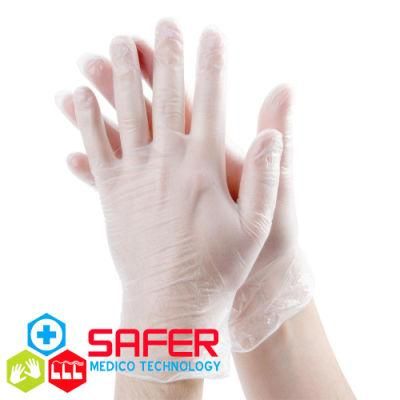 China Disposable Vinyl Gloves Clear Color for Food Service