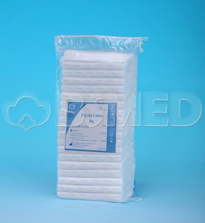 100% Nature Pure Cotton Zig-Zag Cotton Wool for Multiple Purpose