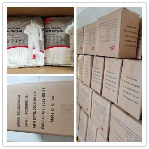 CE En14126 Hospital Protective Medical Mircroporous Anti-Virus Working Disposable Type 5/6 Coverall