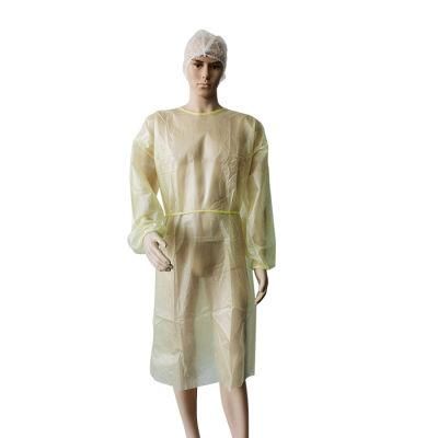 Disposable Medical Waterproof Uniforms, Medical Uniforms, Long Sleeve Isolation Gown, Operating Gowns, PP+PE Coated Isolation Gowns