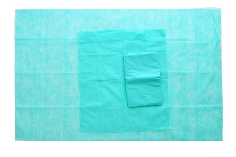 Light Blue Single Medical Use Non-Woven Bedsheet for Prevent Cross Infection in Clean Environment
