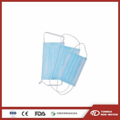 Manufacturer CE Nonwoven 3 Ply Earloop Protective Mask Disposable Face Mask with Round Elastic