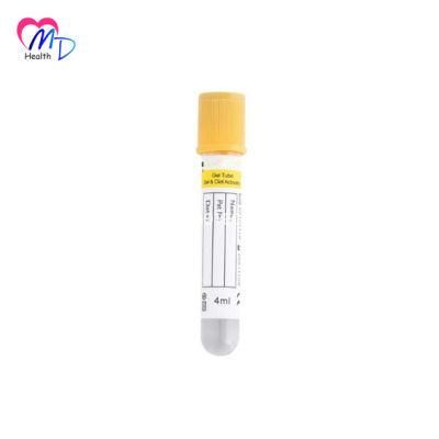 Medical Disposable Gel and Clot Activator Tube with Yellow Cap