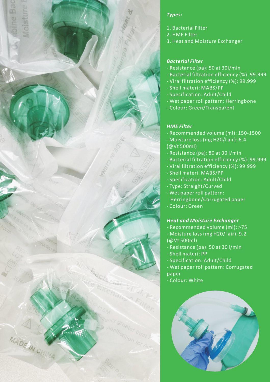 Disposable Medical Breathing Filter Hme and BV Filter for Anesthesia Breathing Circuit