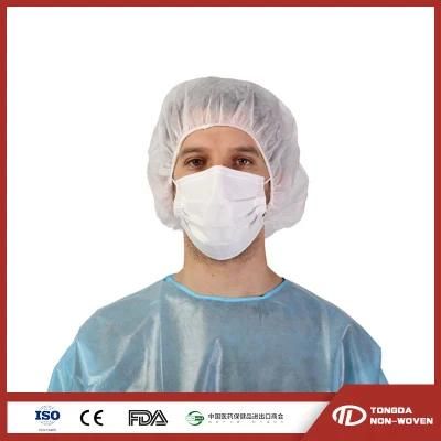 Disposable Non-Woven Head Cover Surgical Bouffant Cap for Medical Use