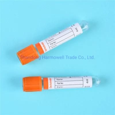 Hospital Blood Sample Test Tube Clot Activator Blood Collection Tube