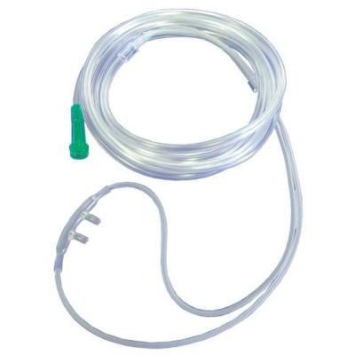 Medical Disposable Sterile Nasal Oxygen Cannula Tube PVC Transparent Green