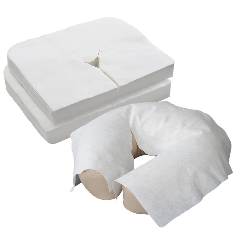 Wholesale White Soft Spunlace Non Woven Disposable Face Cradle Cover for Massage Table