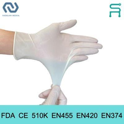 Food Grade CE FDA 510K En455 Powder Free Disposable Latex Gloves