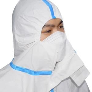 Chemical Protective Clothing Medical Product Supply Against Splashes with Blue Strips Surgical Isolation Gown