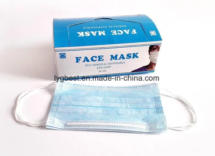 Hospital Product Disposable Non Woven 3 Ply Earloop Type Face Mask