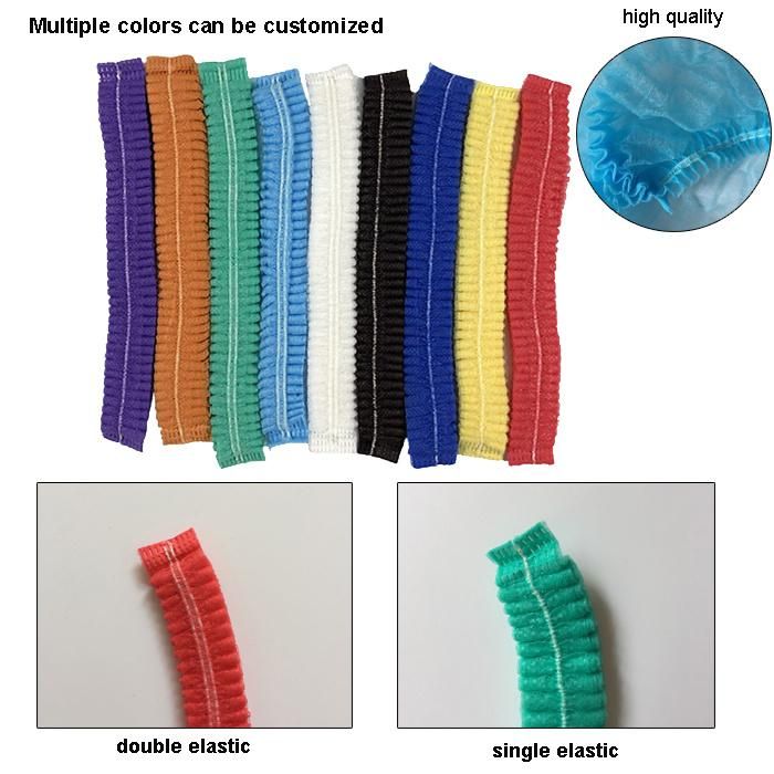 Spp Non-Woven Medical Food Factory Single Double Elastic Protection Light Weight Clip Shape Workshop Plant Disposable Clip Cap