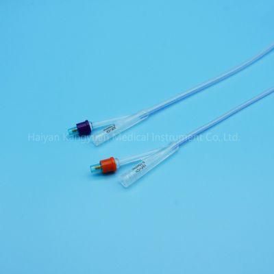 Two Way Silicone Foley Catheter Standard for Single Use China Factory Round Tip with Normal Balloon