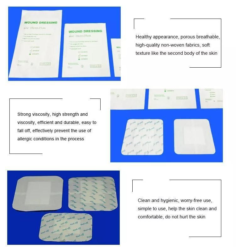Wound Care Products Adhesive Wound Dressing Non-Woven Adhesive Wound Dressing 10X25cm