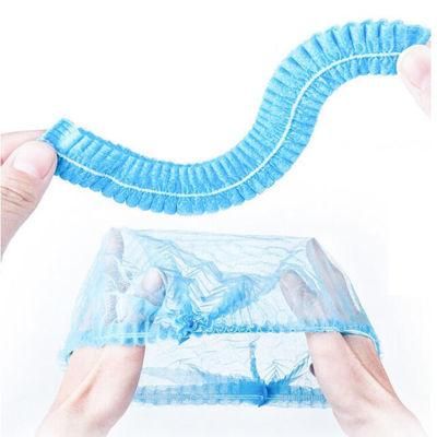 Disposable Hospital Surgical Food Non-Woven Single &amp; Double Elastic Clip Bouffant Mob Cap