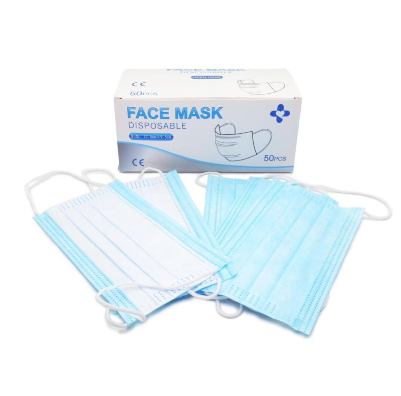 Non Woven Disposable Face Mask Breathable 3ply Face Mask
